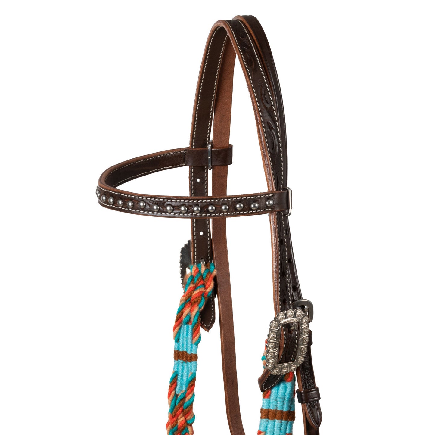 Brida western con olas de cuerda Pool's - Natural