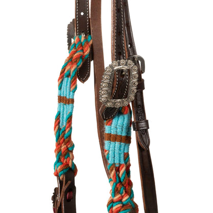 Brida western con olas de cuerda Pool's - Natural