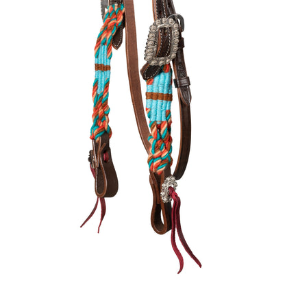 Brida western con olas de cuerda Pool's - Natural