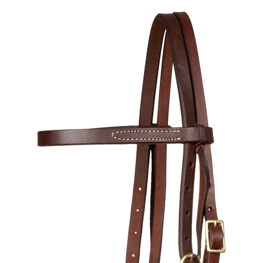 Brida western de cuero con frontal recto Pool's - Oliato
