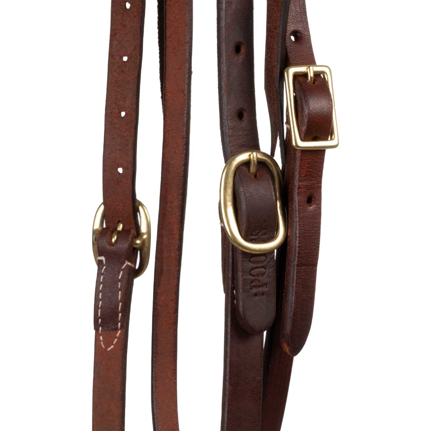 Brida western de cuero con frontal recto Pool's - Oliato