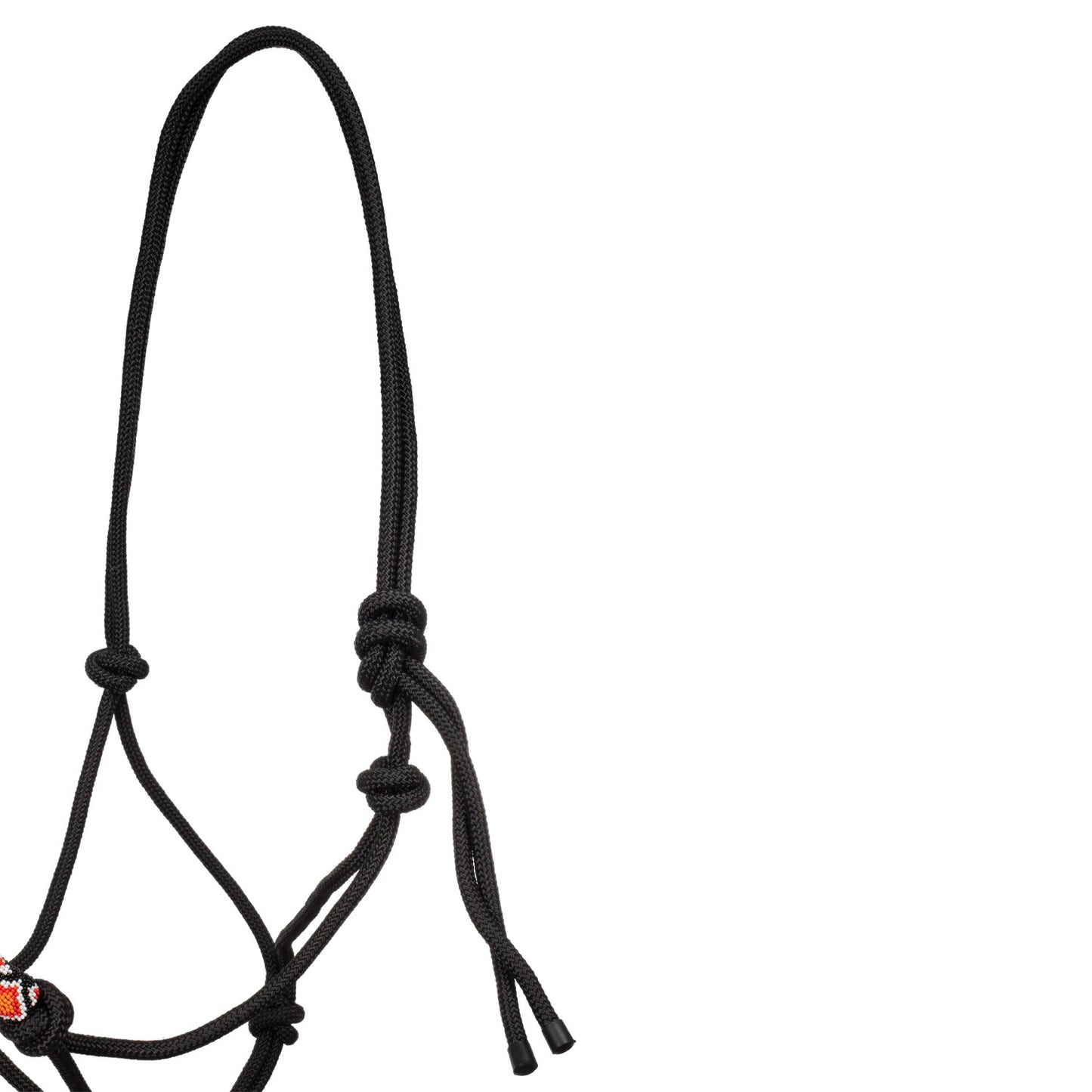 Cabezada cuerda anudada decoraciones Navajo con ramal Pool's - Negro