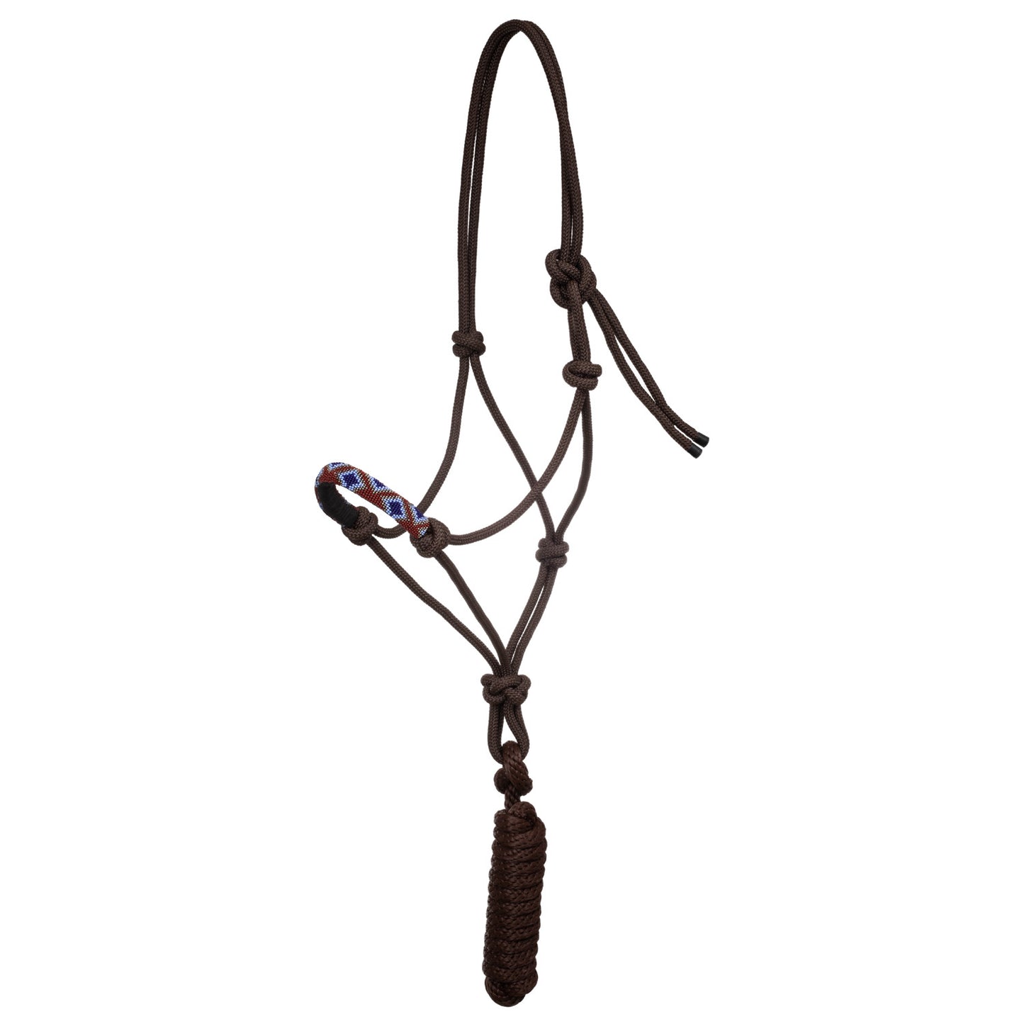 Cabezada cuerda anudada decoraciones Navajo con ramal Pool's - Marrón