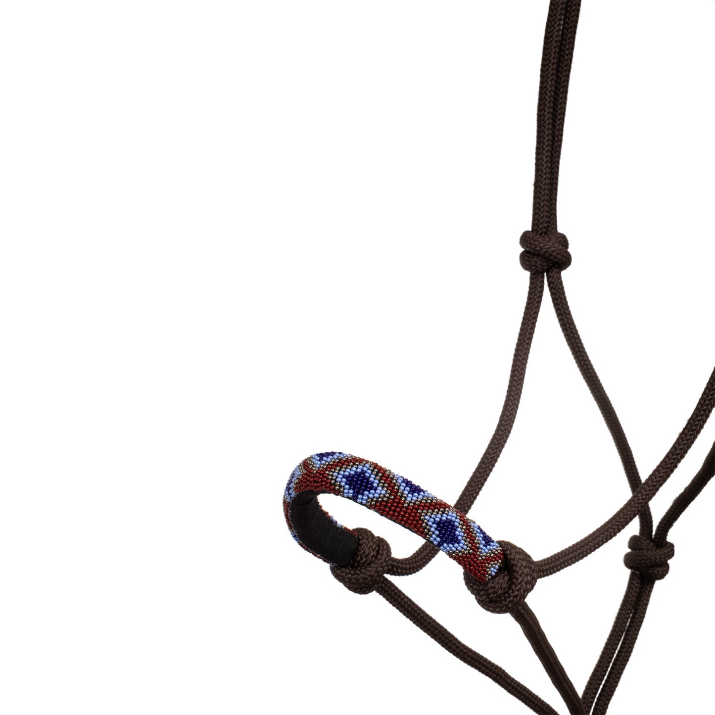 Cabezada cuerda anudada decoraciones Navajo con ramal Pool's - Marrón