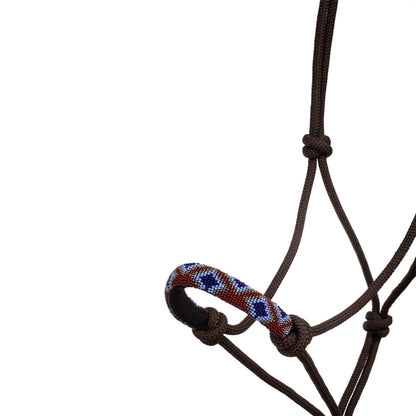 Cabezada cuerda anudada decoraciones Navajo con ramal Pool's - Marrón