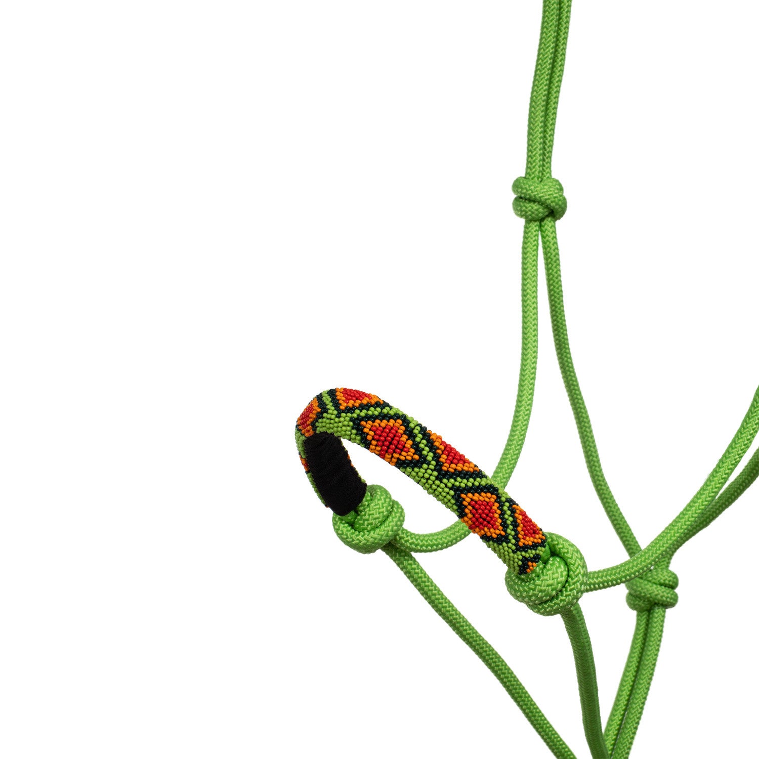 Cabezada cuerda anudada decoraciones Navajo con ramal Pool's - Lime