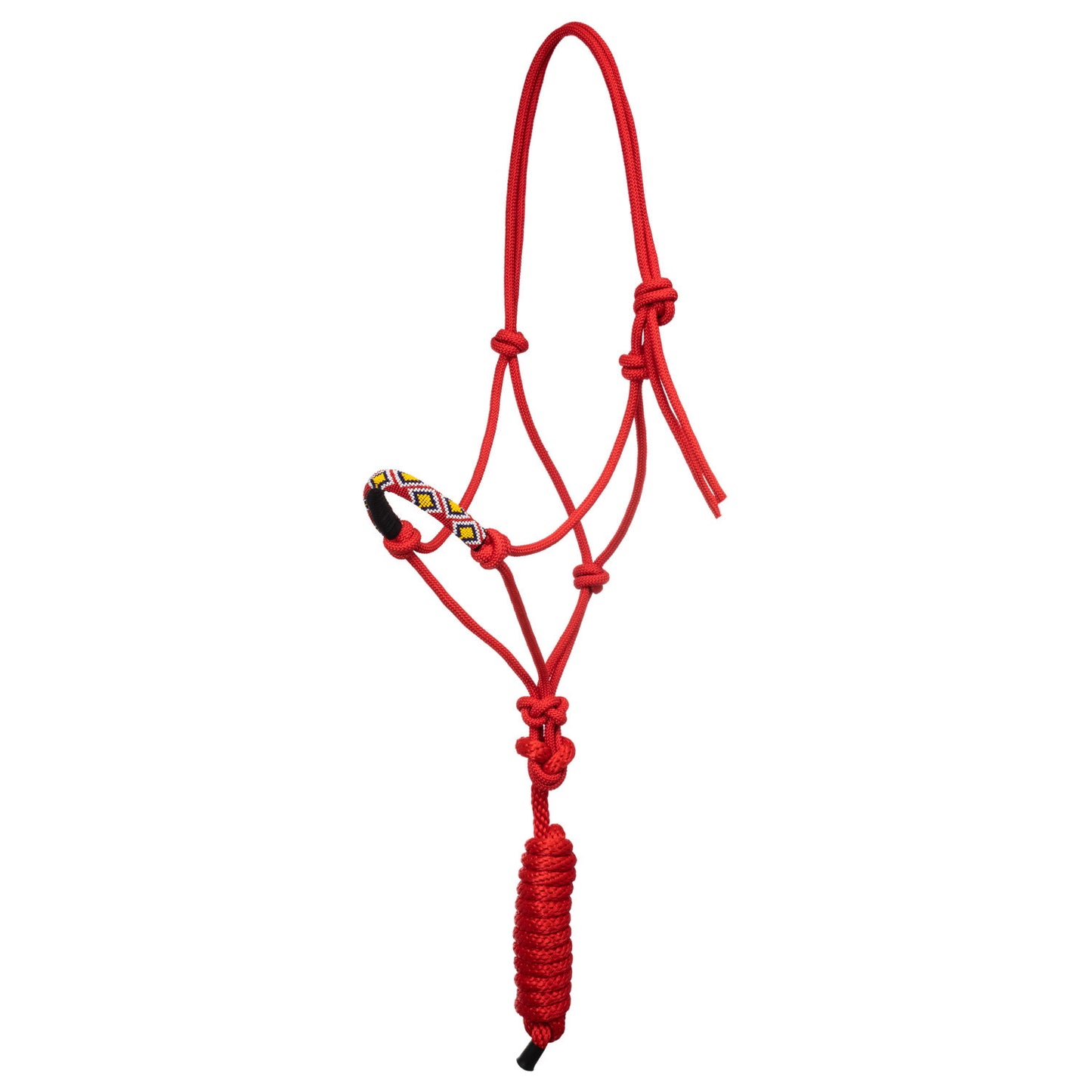 Cabezada cuerda anudada decoraciones Navajo con ramal Pool's - Rojo