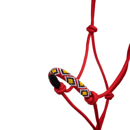 Cabezada cuerda anudada decoraciones Navajo con ramal Pool's - Rojo