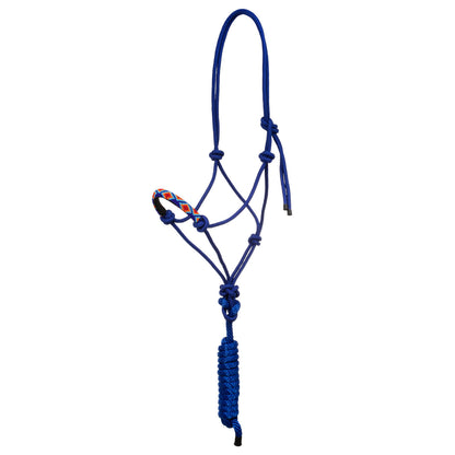 Cabezada cuerda anudada decoraciones Navajo con ramal Pool's - Azul royal