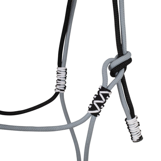 Cabezada trenzada con decoraciones Pool's - Black/Grey/White