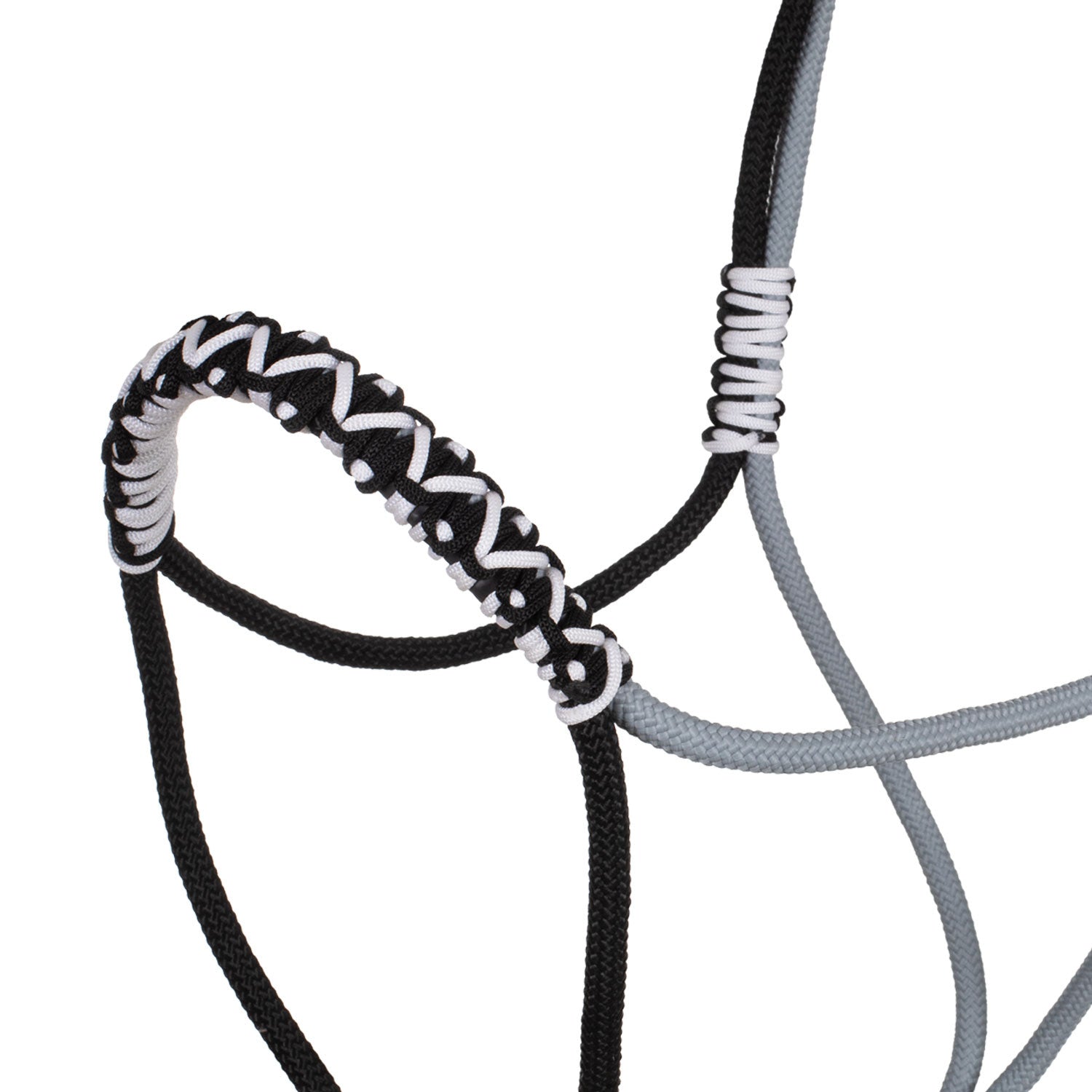 Cabezada trenzada con decoraciones Pool's - Black/Grey/White