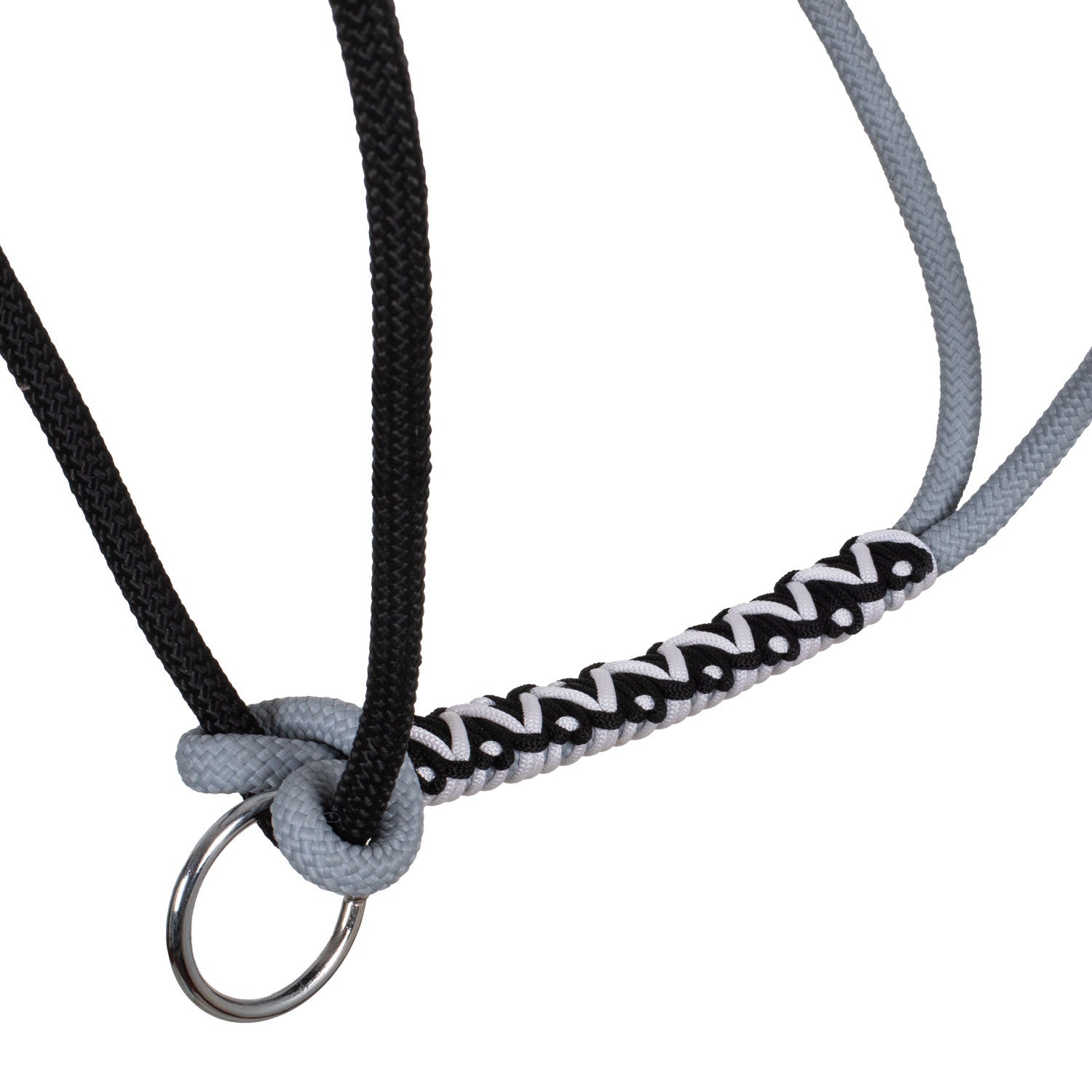 Cabezada trenzada con decoraciones Pool's - Black/Grey/White