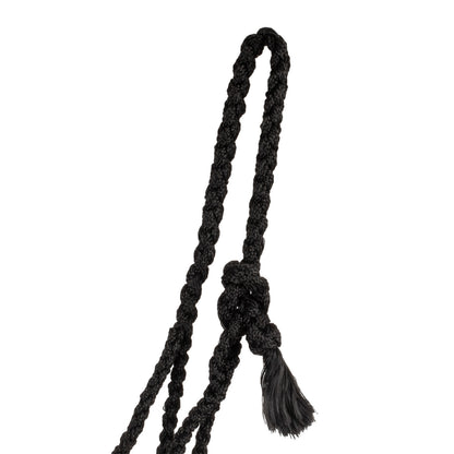Cabezada de cuerda con inserto de cuero trabajado a mano Pool's - Negro