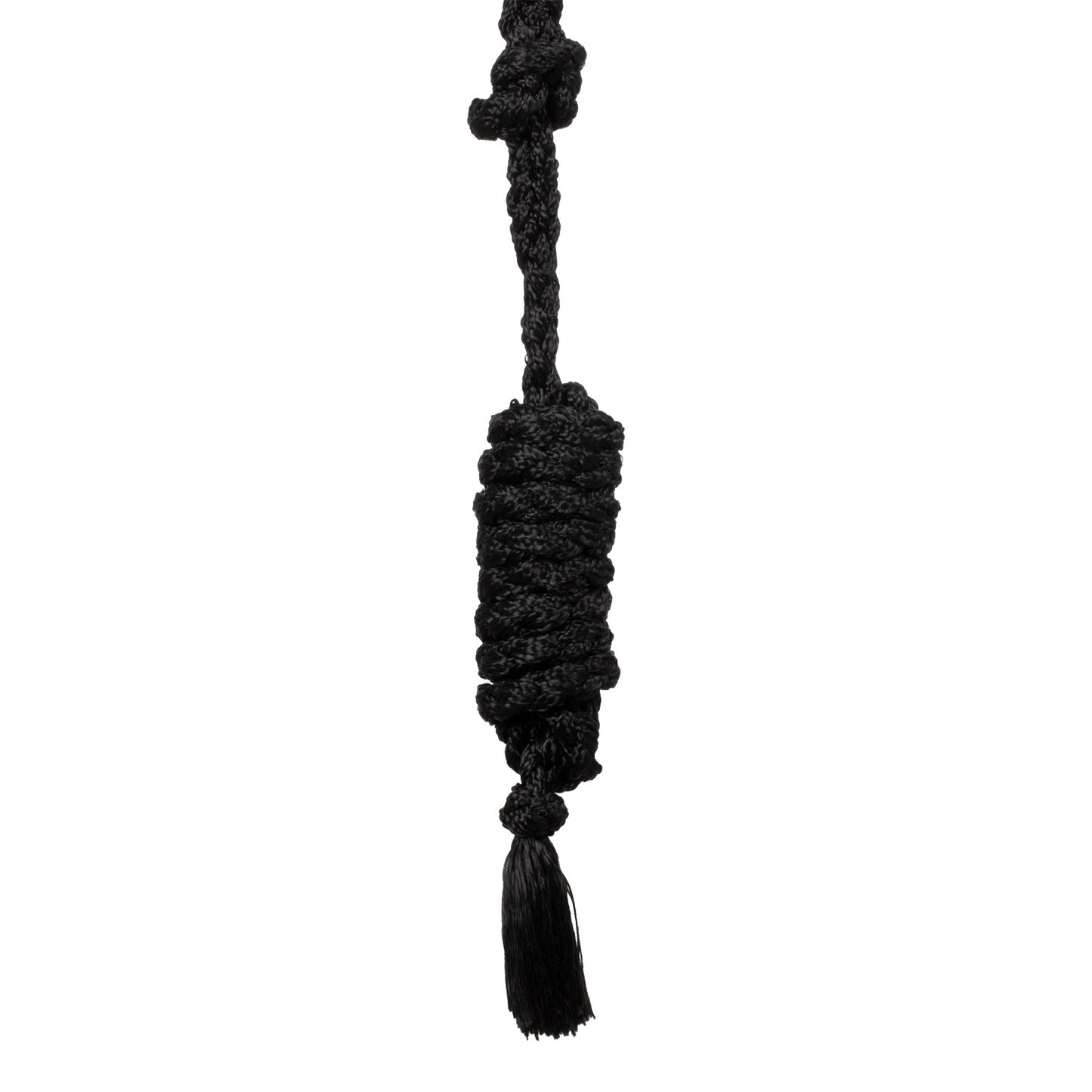 Cabezada de cuerda con inserto de cuero trabajado a mano Pool's - Negro