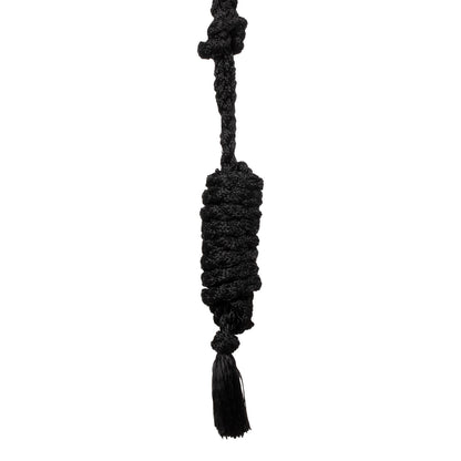 Cabezada de cuerda con inserto de cuero trabajado a mano Pool's - Negro