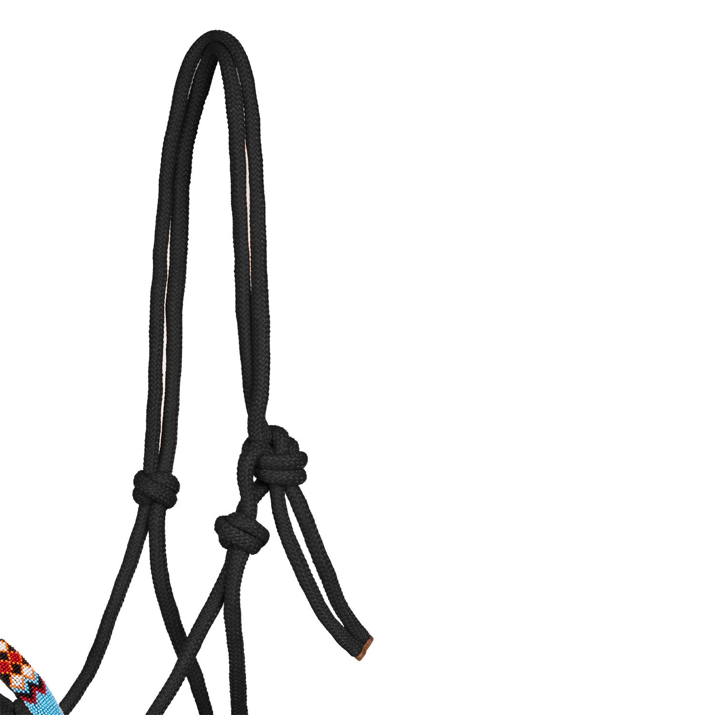 Cabezada de cuerda con decoraciones de cuentas con ramal Pool's - Negro