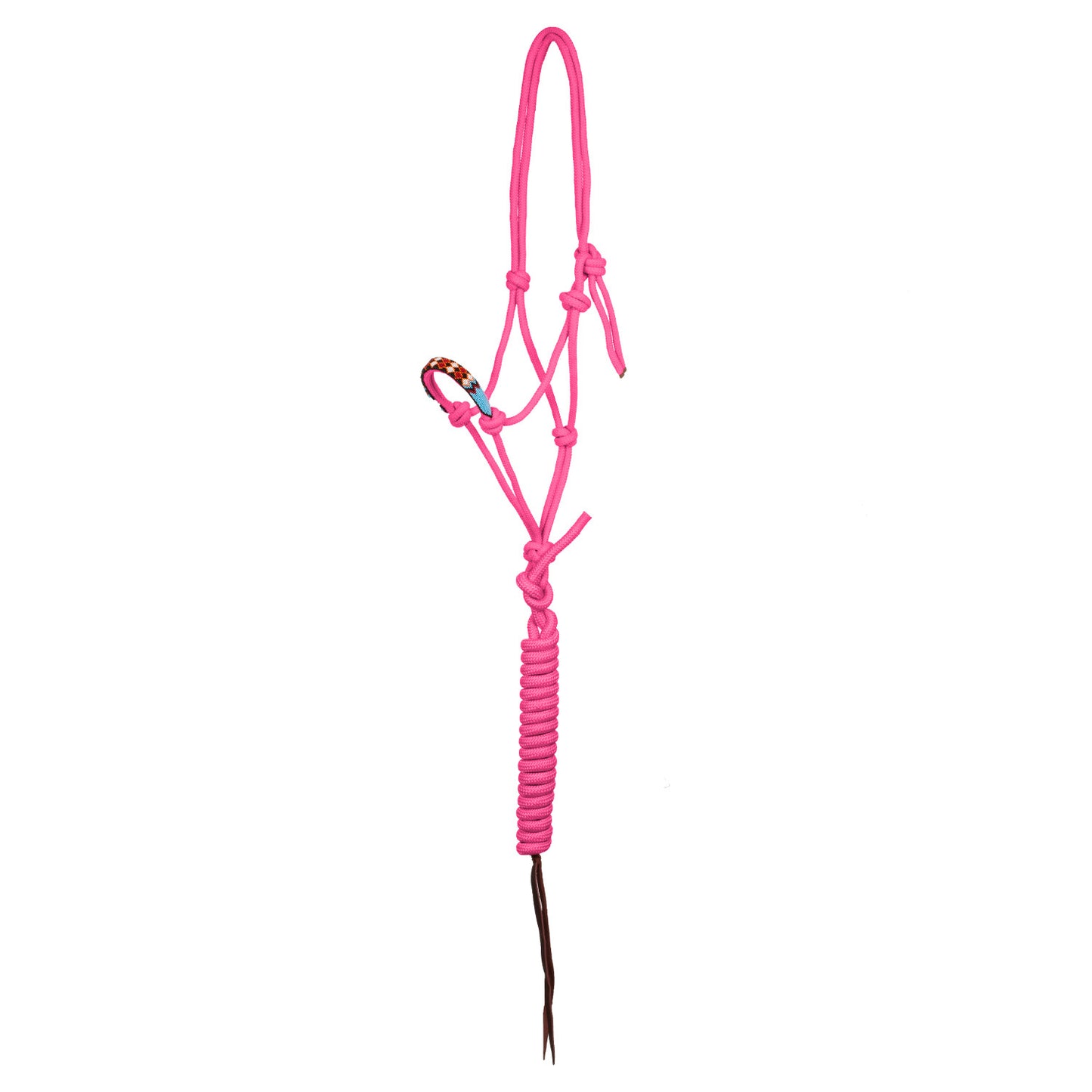 Cabezada de cuerda con decoraciones de cuentas con ramal Pool's - Hot Pink