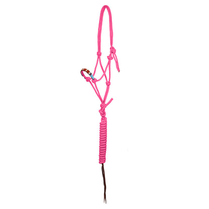 Cabezada de cuerda con decoraciones de cuentas con ramal Pool's - Hot Pink