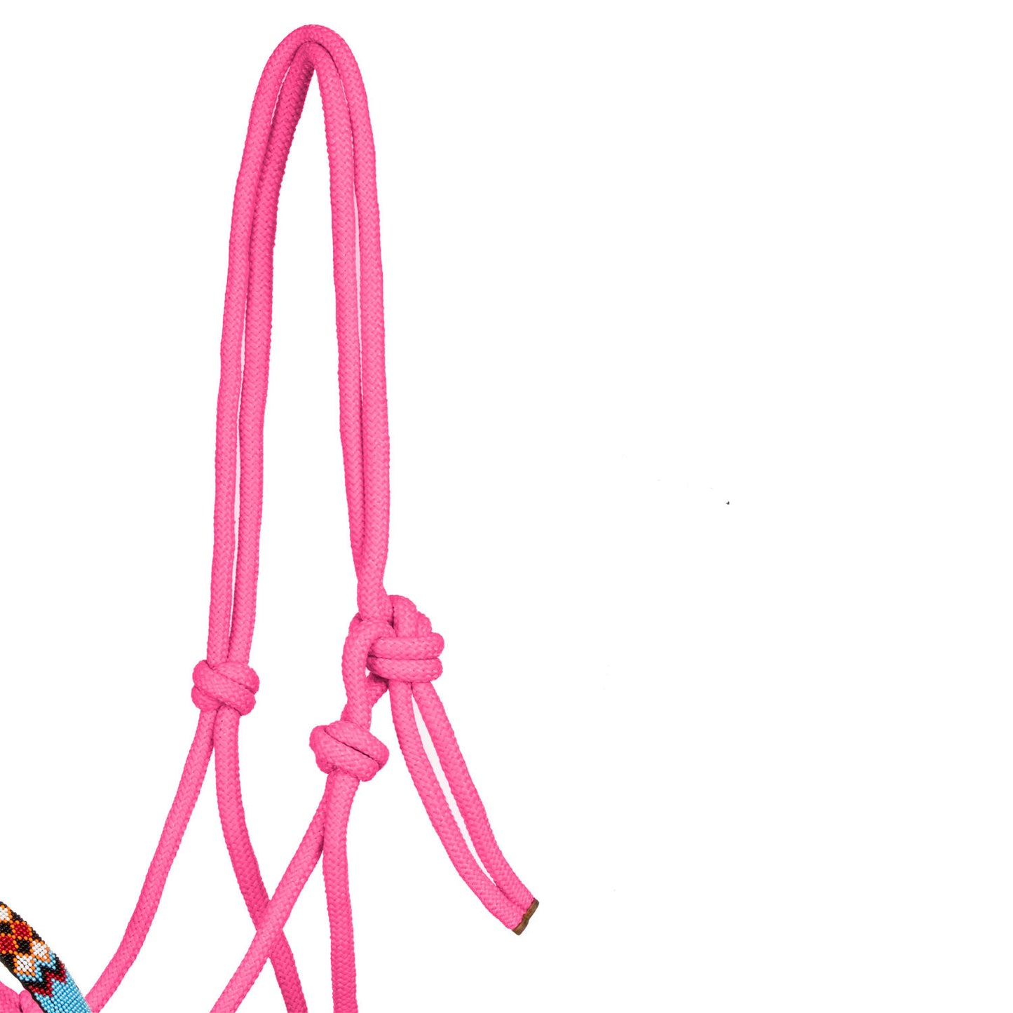 Cabezada de cuerda con decoraciones de cuentas con ramal Pool's - Hot Pink