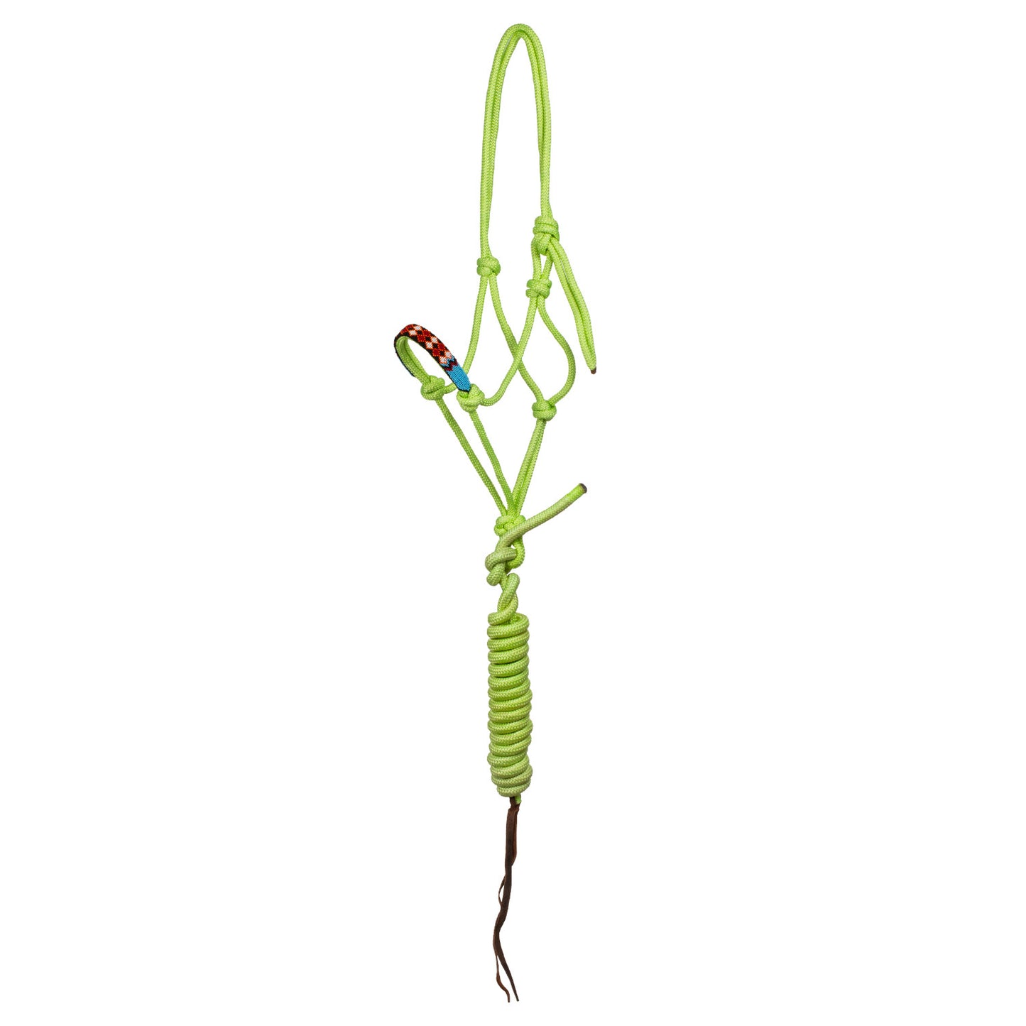Cabezada de cuerda con decoraciones de cuentas con ramal Pool's - Lime
