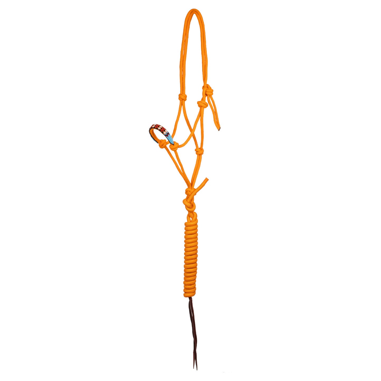 Cabezada de cuerda con decoraciones de cuentas con ramal Pool's - Naranja