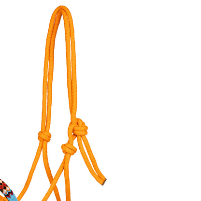 Cabezada de cuerda con decoraciones de cuentas con ramal Pool's - Naranja