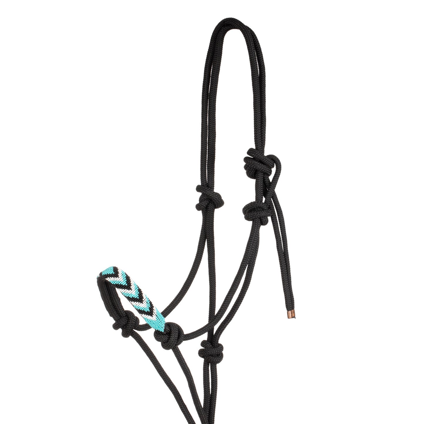 Cabezada de cuerda con decoraciones con ramal Pool's - Negro