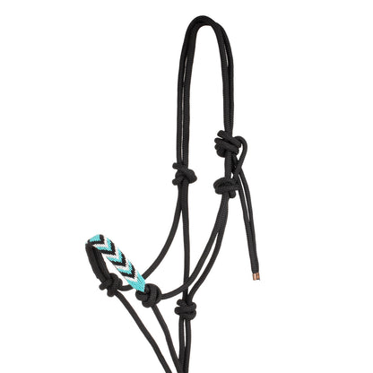 Cabezada de cuerda con decoraciones con ramal Pool's - Negro