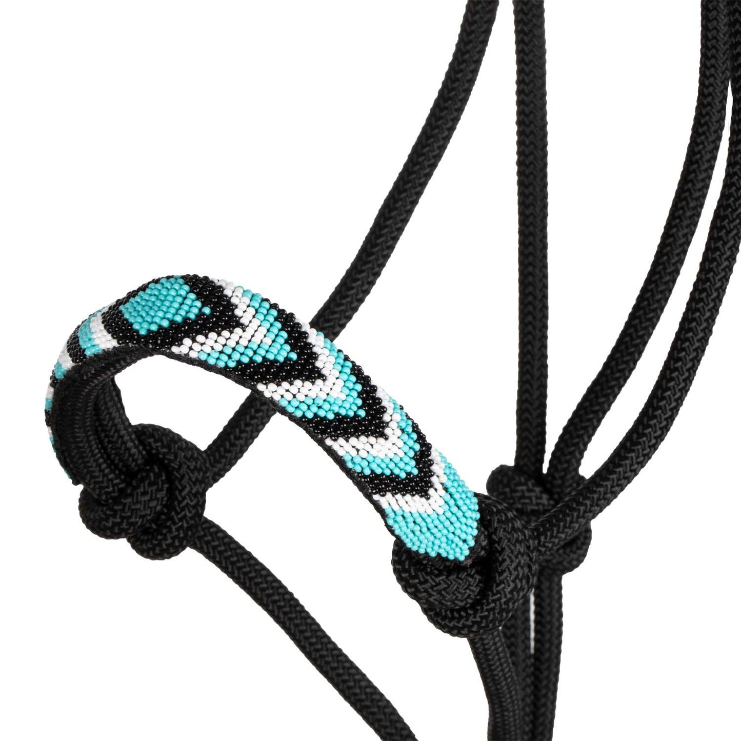 Cabezada de cuerda con decoraciones con ramal Pool's - Negro