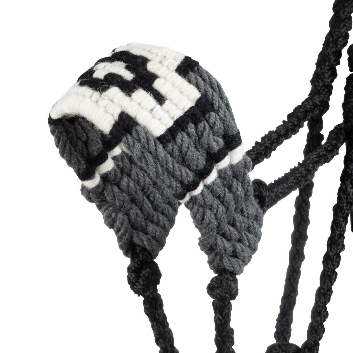 Cabezada de cuerda de mohair con diseño de diamante Pool's - Black/Grey