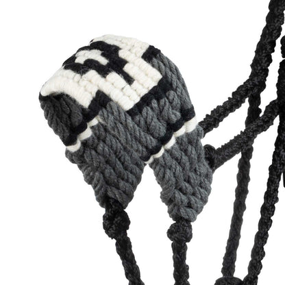 Cabezada de cuerda de mohair con diseño de diamante Pool's - Black/Grey