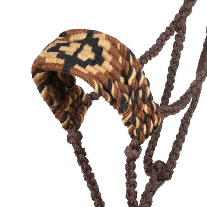 Cabezada de cuerda de mohair con diseño de diamante Pool's - Brown/Beige