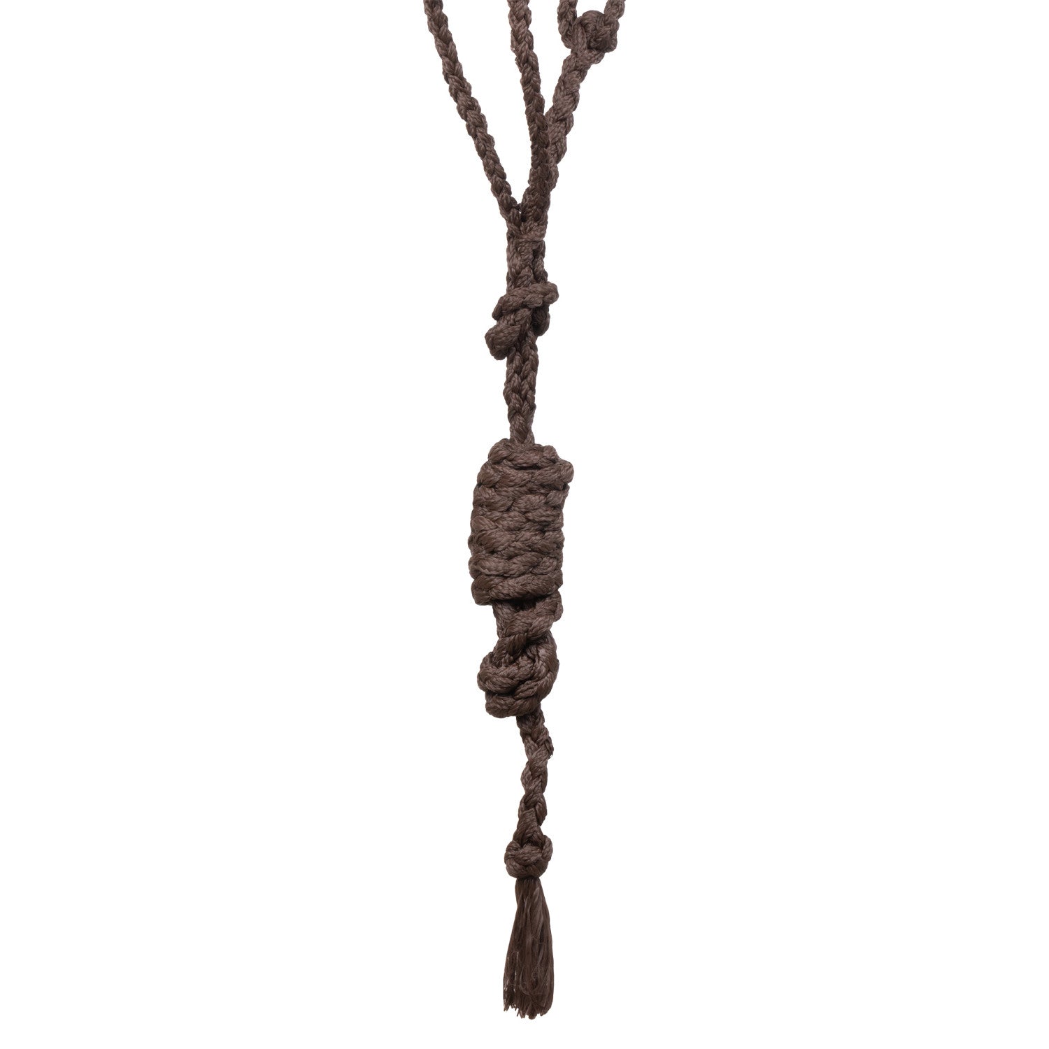 Cabezada de cuerda de mohair con diseño de diamante Pool's - Brown/Beige