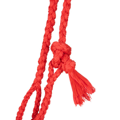 Cabezada de cuerda de mohair con diseño de diamante Pool's - Red/Beige