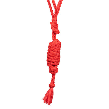 Cabezada de cuerda de mohair con diseño de diamante Pool's - Red/Beige