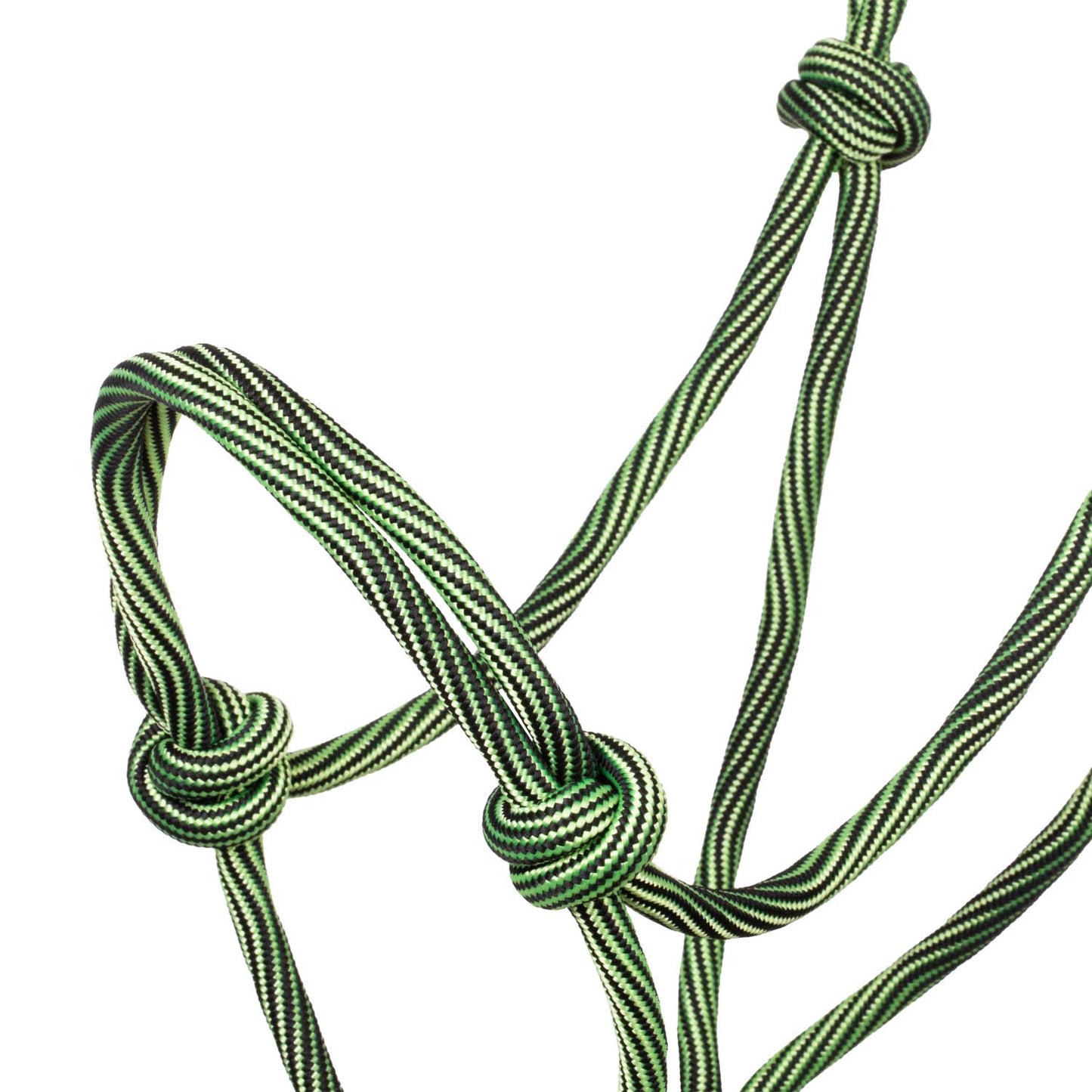 Cabezada de cuerda anudada ajustable Pool's - Lime/Black