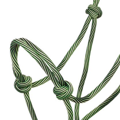 Cabezada de cuerda anudada ajustable Pool's - Lime/Black