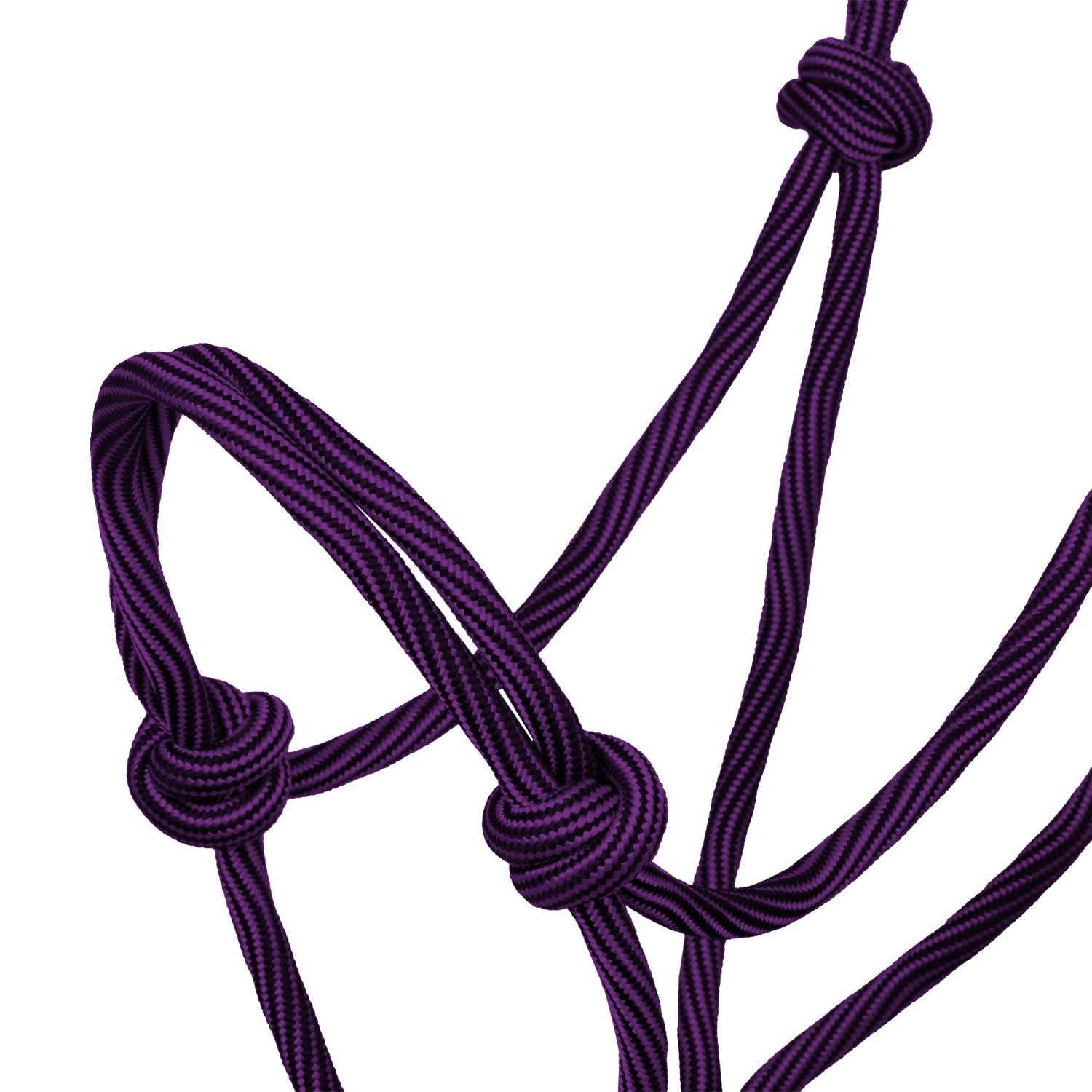 Cabezada de cuerda anudada ajustable Pool's - Purple/Black