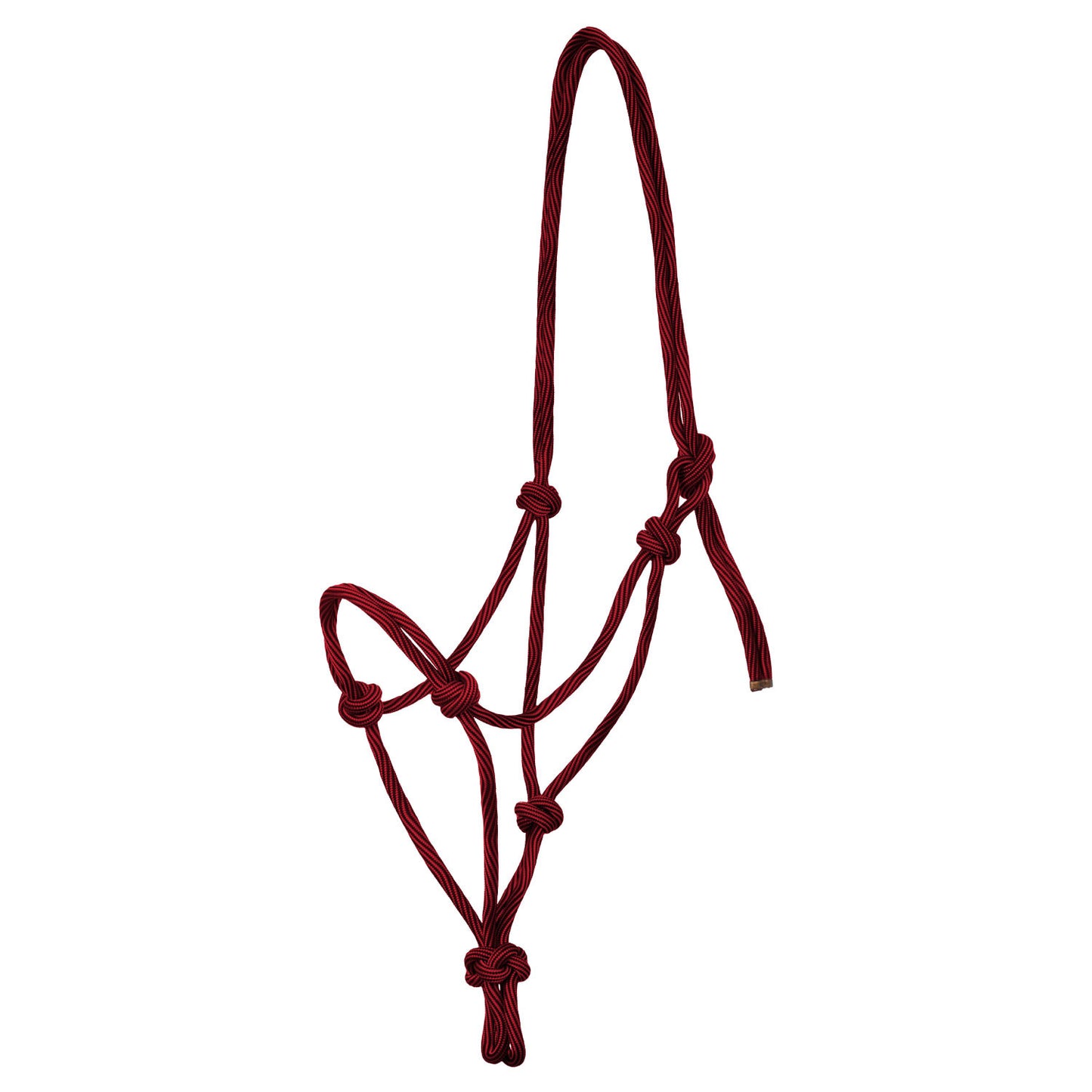 Cabezada de cuerda anudada ajustable Pool's - Red/Black