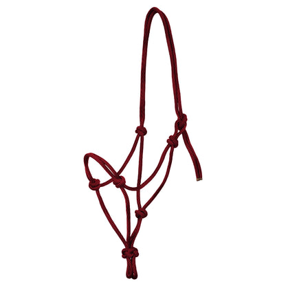 Cabezada de cuerda anudada ajustable Pool's - Red/Black