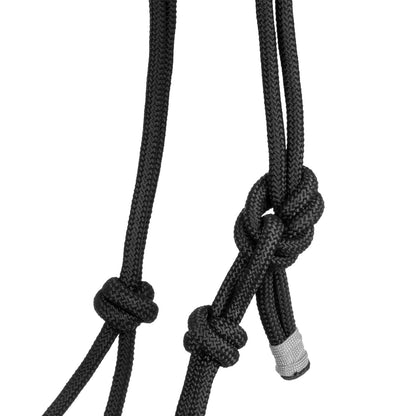 Cabezada con cuerda trenzada sobre la muserola Pool's - Black/Grey