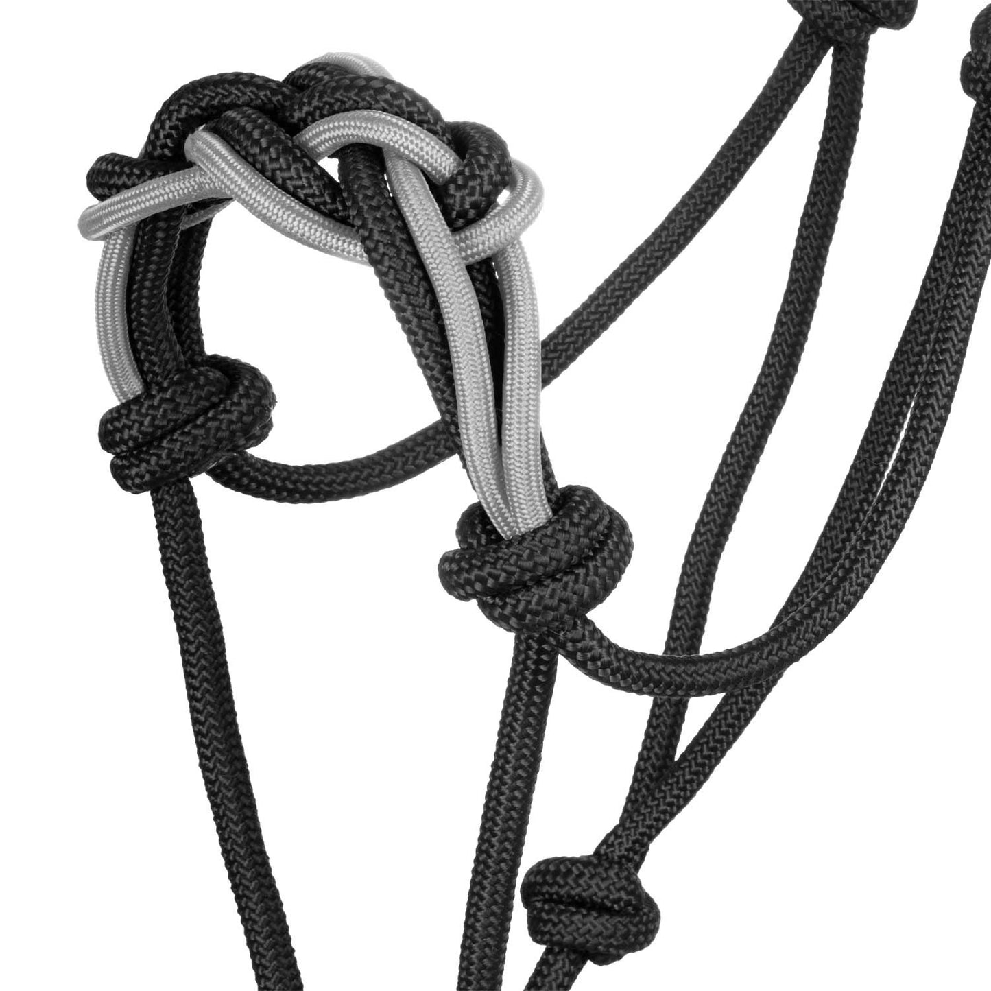 Cabezada con cuerda trenzada sobre la muserola Pool's - Black/Grey
