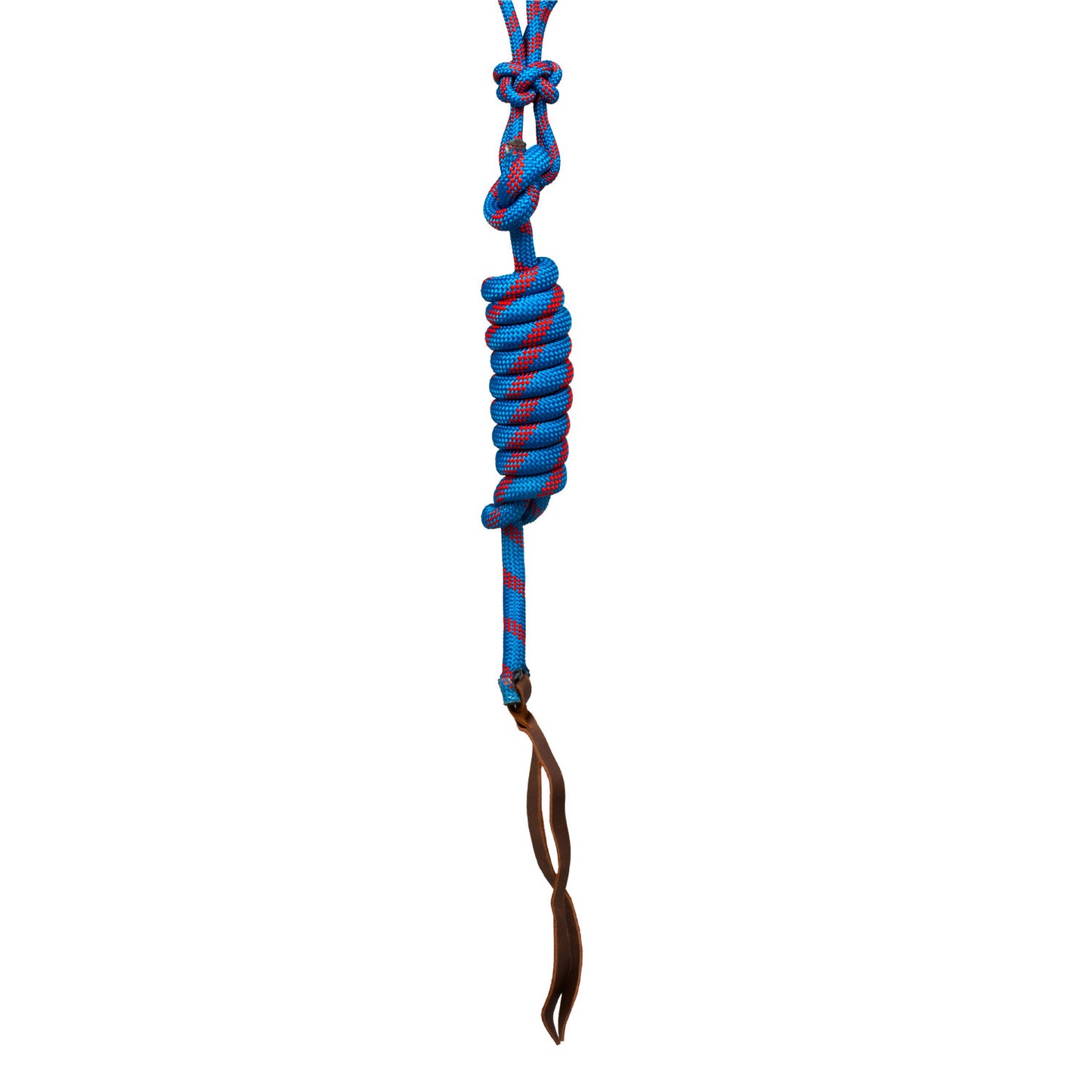 Cabezada de cuerda anudada con correa Pool's - Light Blue/Red