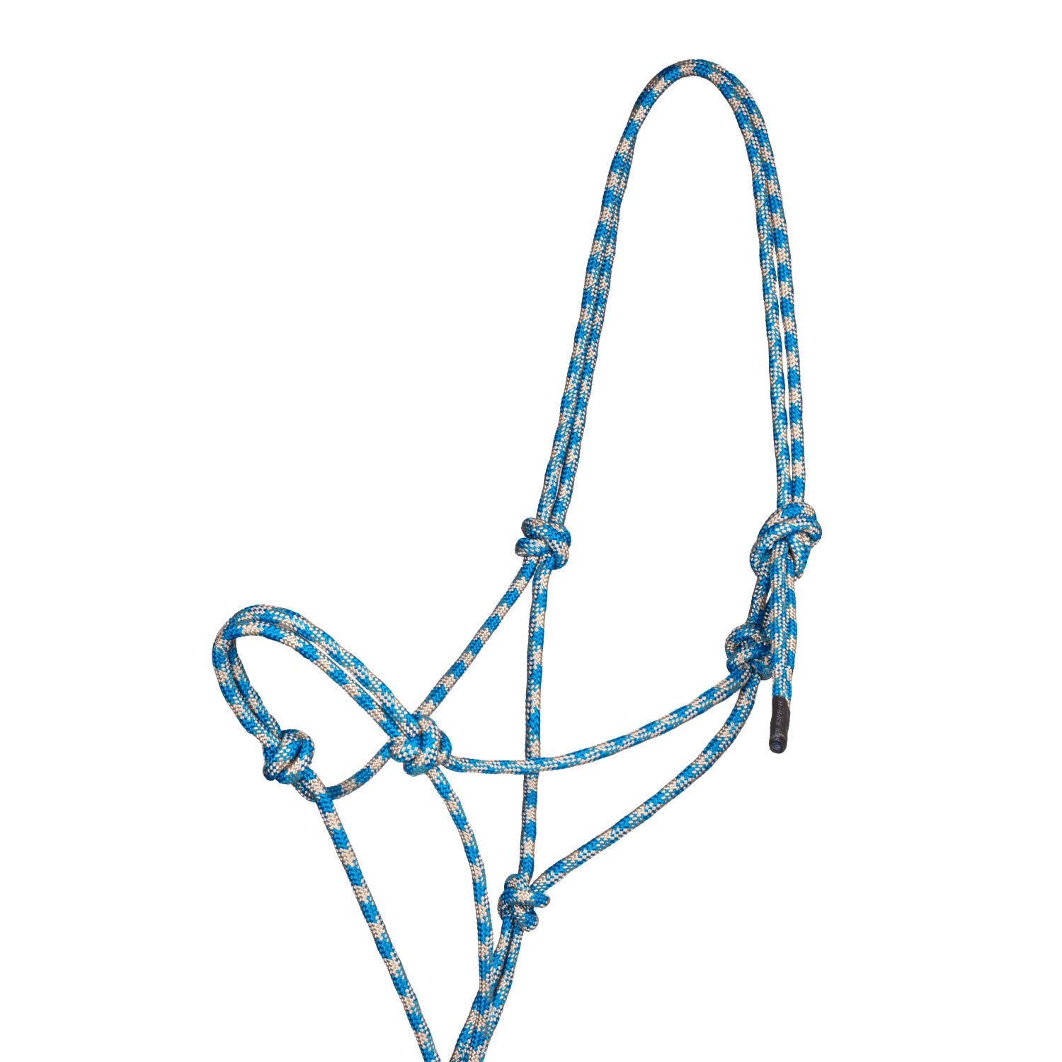 Cabezada de cuerda anudada con correa Pool's - White/Light Blue