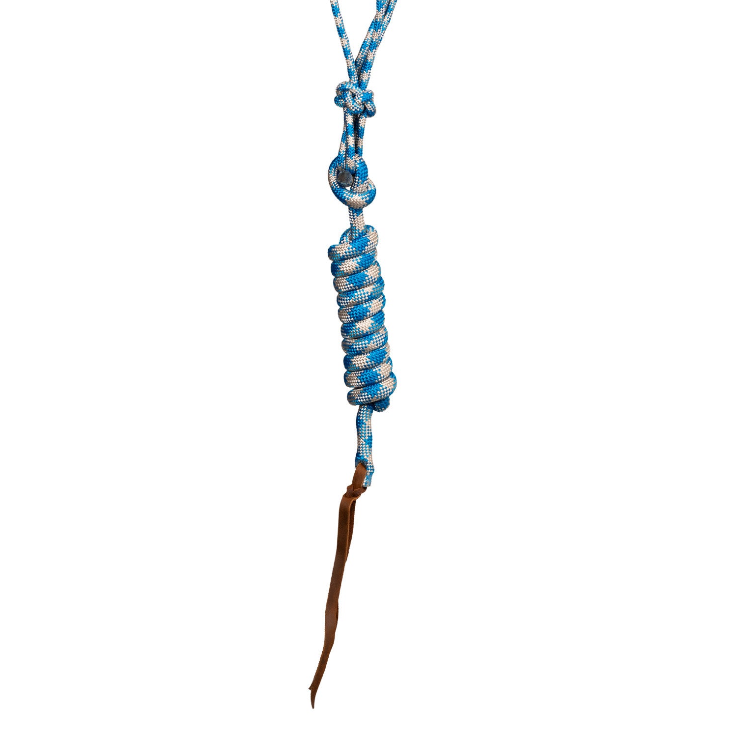 Cabezada de cuerda anudada con correa Pool's - White/Light Blue