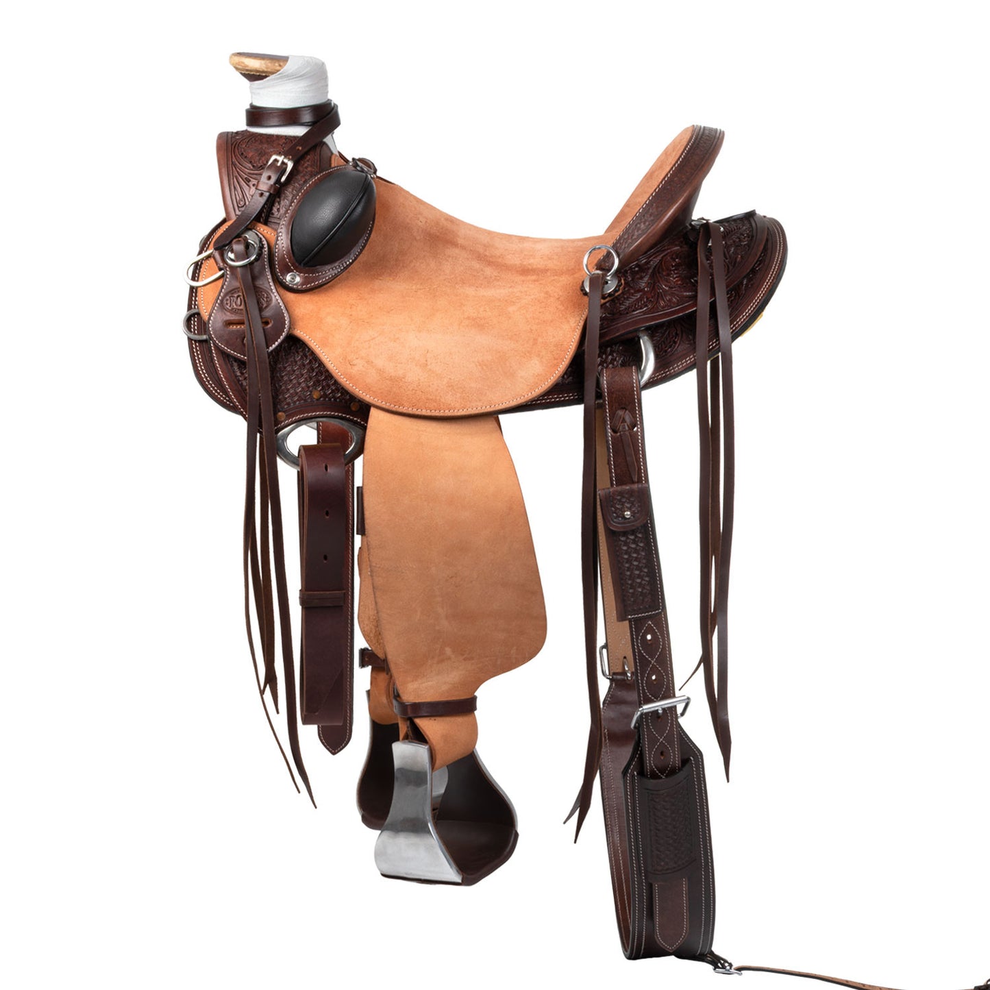 Silla wade western arizona con cinchuelo trasero Pool's - Dark Brown/Natural