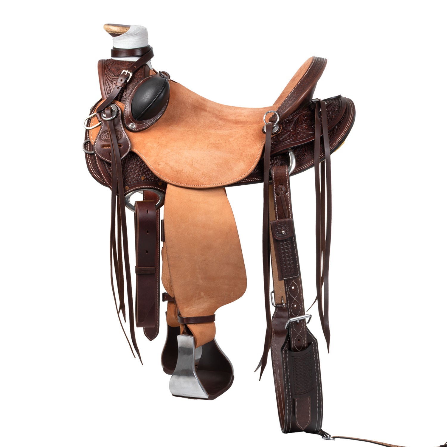 Silla wade western arizona con cinchuelo trasero Pool's - Dark Brown/Natural