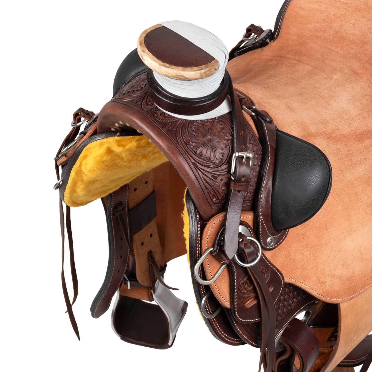 Silla wade western arizona con cinchuelo trasero Pool's - Dark Brown/Natural