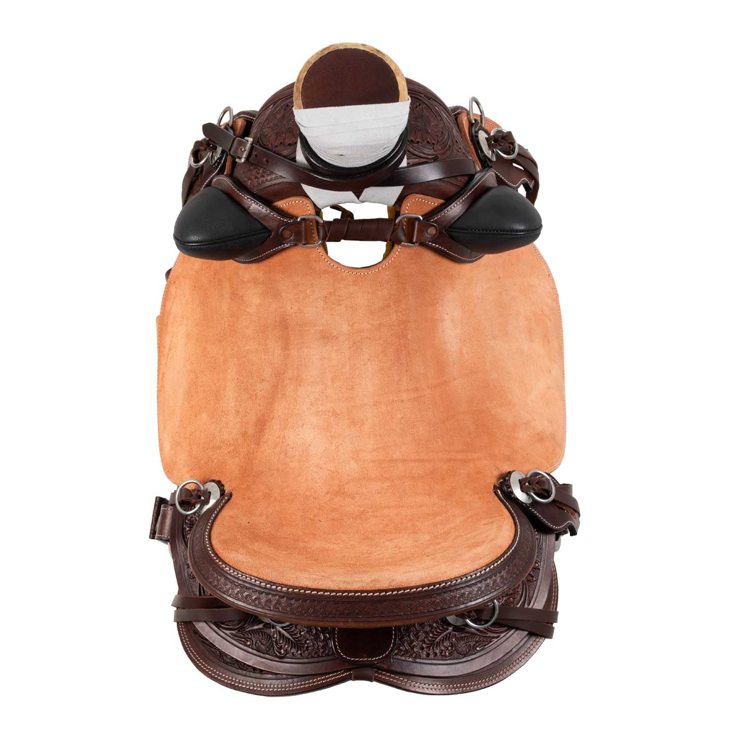 Silla wade western arizona con cinchuelo trasero Pool's - Dark Brown/Natural