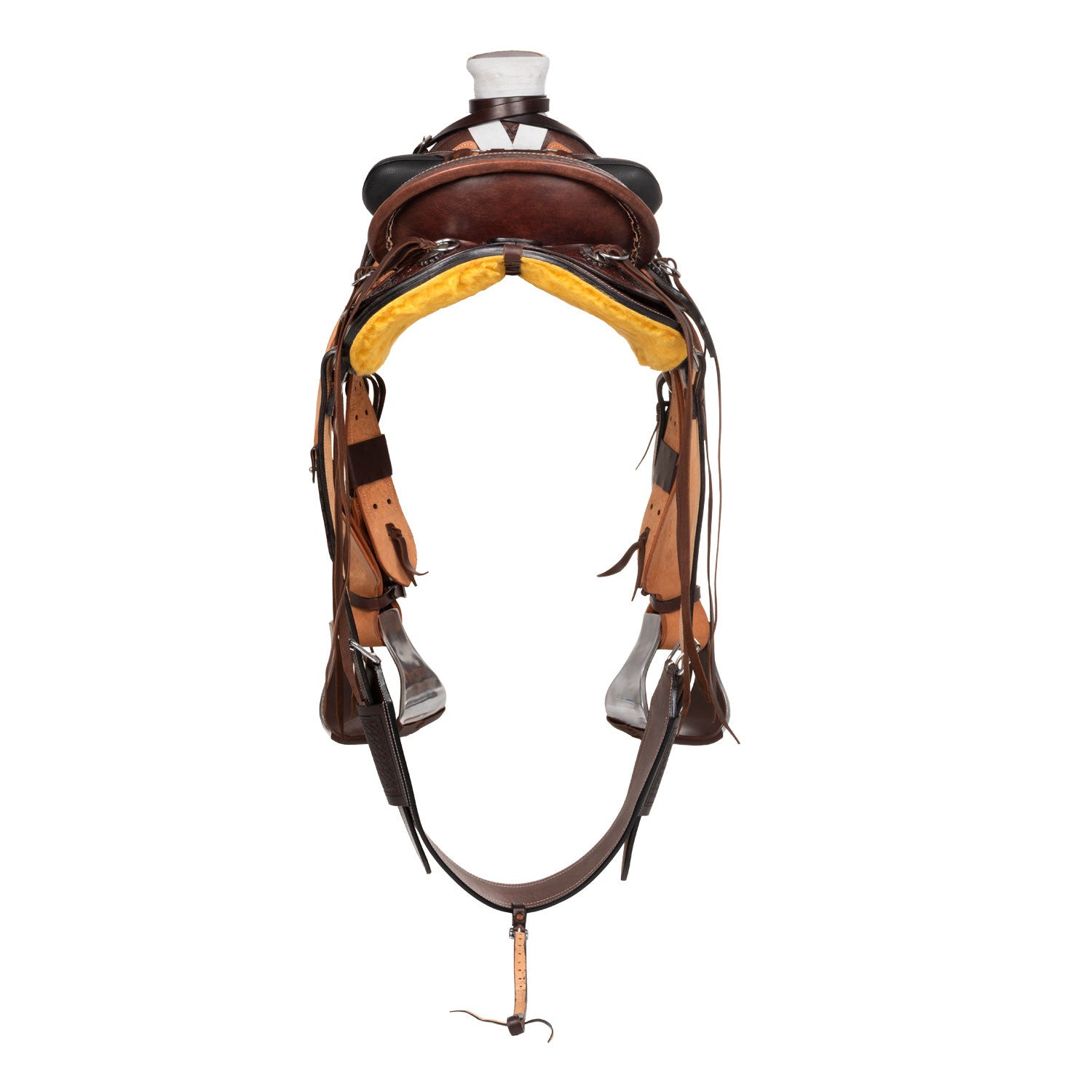 Silla wade western arizona con cinchuelo trasero Pool's - Dark Brown/Natural
